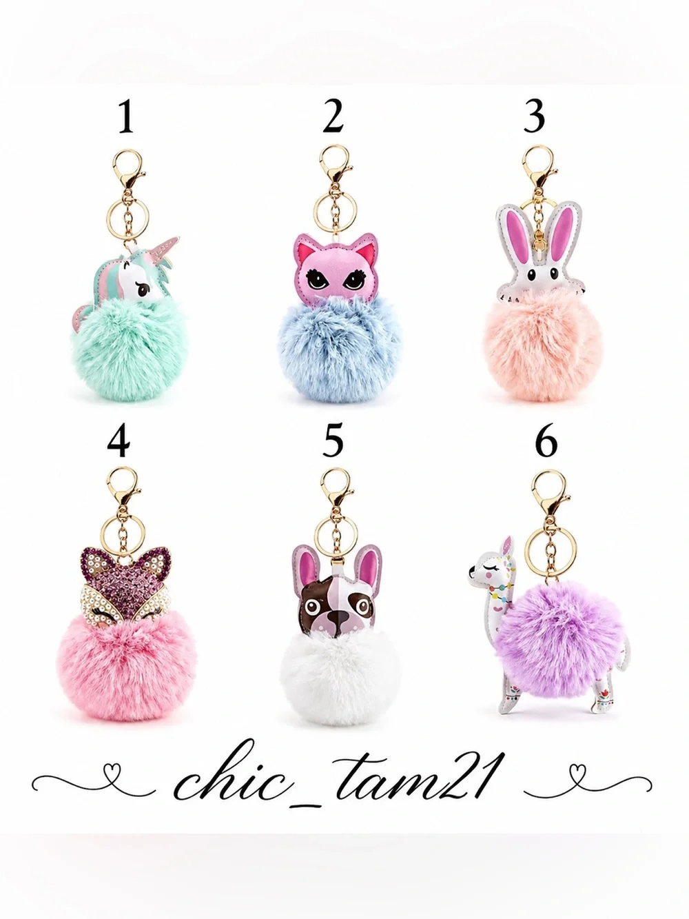 Pom Pom Pet Keychain Bag Charm
